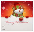 Big Square Snowman Top To From Christmas Hang Tag